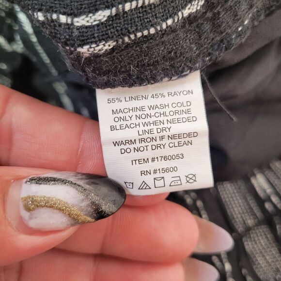 Briggs Women's Linen Blend Pull-On Pants Black Stripe Size X-Large - Picture 11 of 15